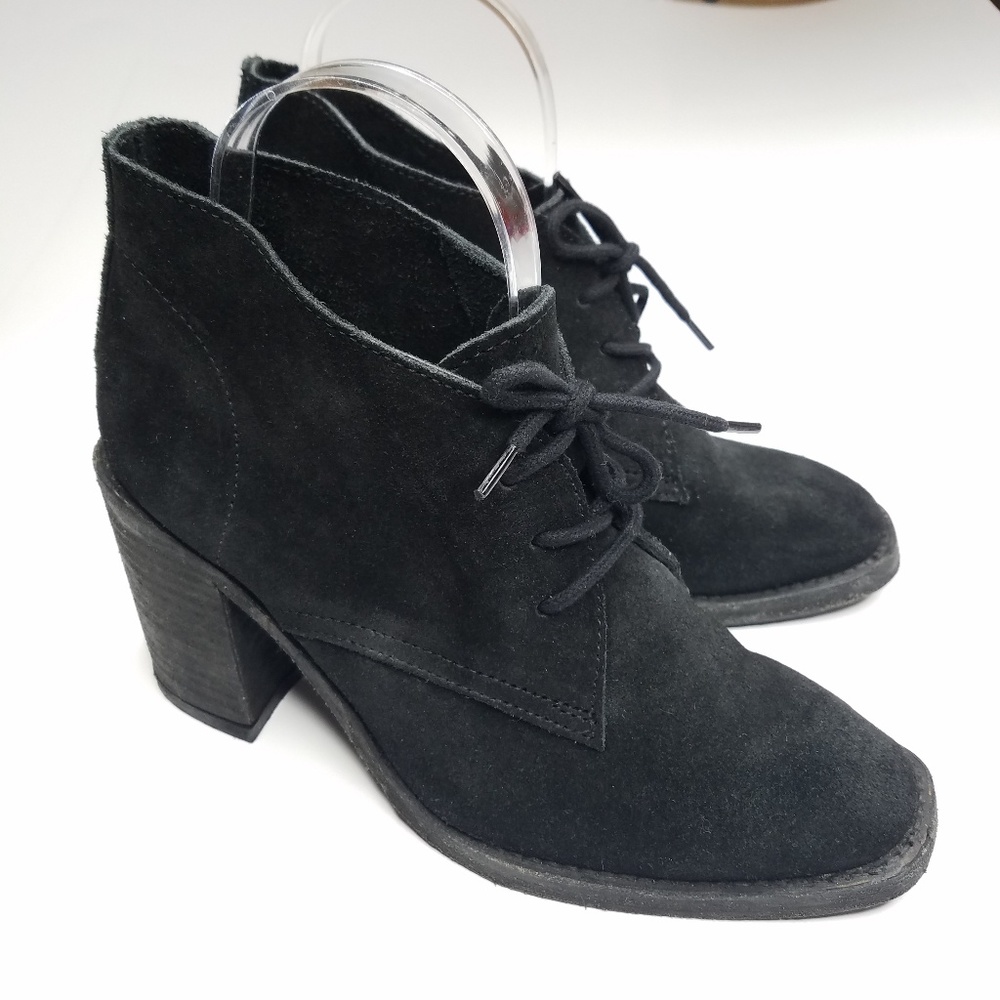 Jeffrey Campbell Chunky Heel Suede Lace Booties